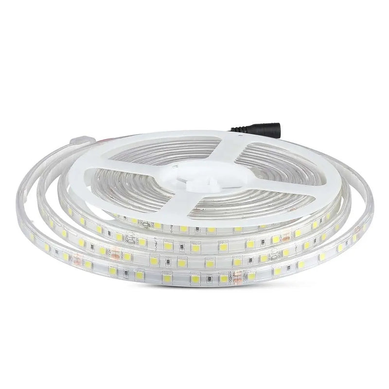 Cena par 5m_10W/m(830Lm/m) 0.42A/m LED Lente, V-TAC, ūdensdroša IP65, 24V, silti balta gaisma 3000K