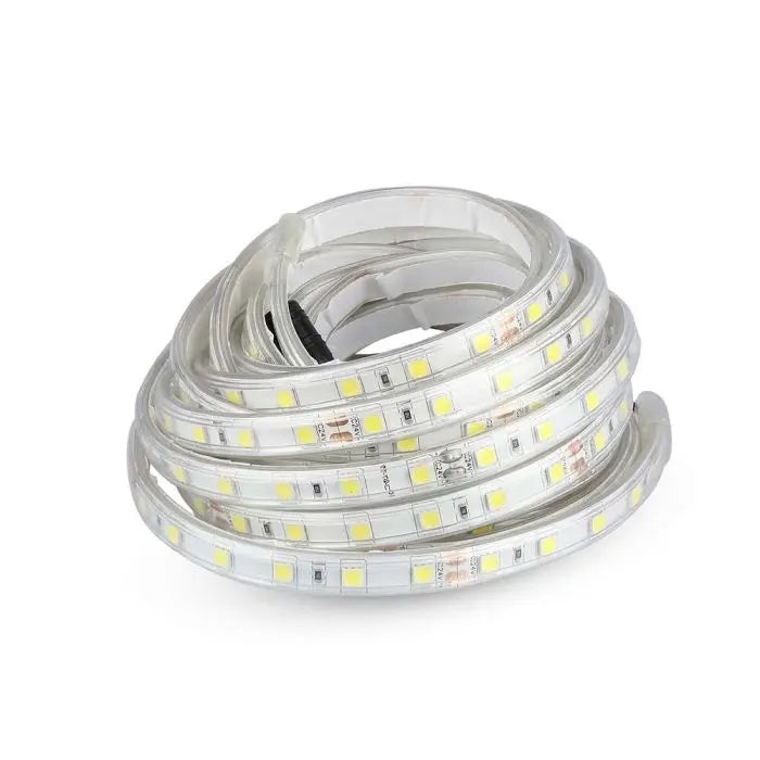 Cena par 5m_10W/m(830Lm/m) 0.42A/m 60 LED Lente, V-TAC, ūdensdroša IP65, 24V, neitrāli balta gaisma 4000K