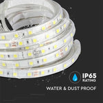 Cena par 5m_10W/m(830Lm/m) 0.42A/m 60 LED Lente, V-TAC, ūdensdroša IP65, 24V, neitrāli balta gaisma 4000K