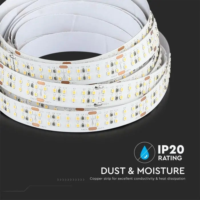 Cena par 1m_30W/m(2850Lm/m) 1.25A/m 60 LED Lente, V-TAC, ūdensnedroša IP20, 24V, neitrāli balta gaisma 4000K