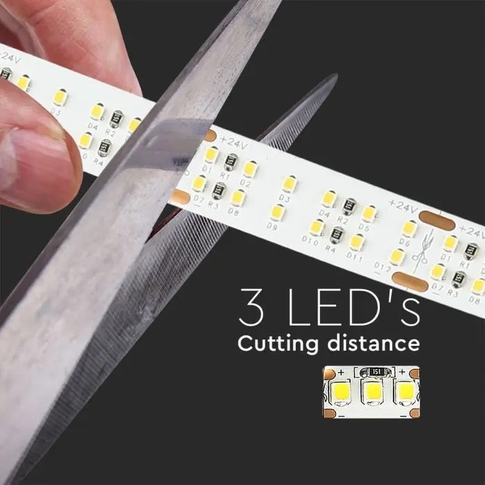 Cena par 1m_30W/m(2850Lm/m) 1.25A/m 60 LED Lente, V-TAC, ūdensnedroša IP20, 24V, neitrāli balta gaisma 4000K