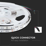 Cena par 1m_7W/m(830Lm/m) 0.42A/m 60 LED Lente, V-TAC, ūdensnedroša IP20, 24V, RGB krāsaina