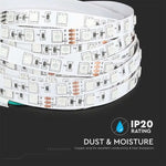 Cena par 1m_7W/m(830Lm/m) 0.42A/m 60 LED Lente, V-TAC, ūdensnedroša IP20, 24V, RGB krāsaina