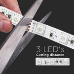 Cena par 1m_7W/m(830Lm/m) 0.42A/m 60 LED Lente, V-TAC, ūdensnedroša IP20, 24V, RGB krāsaina