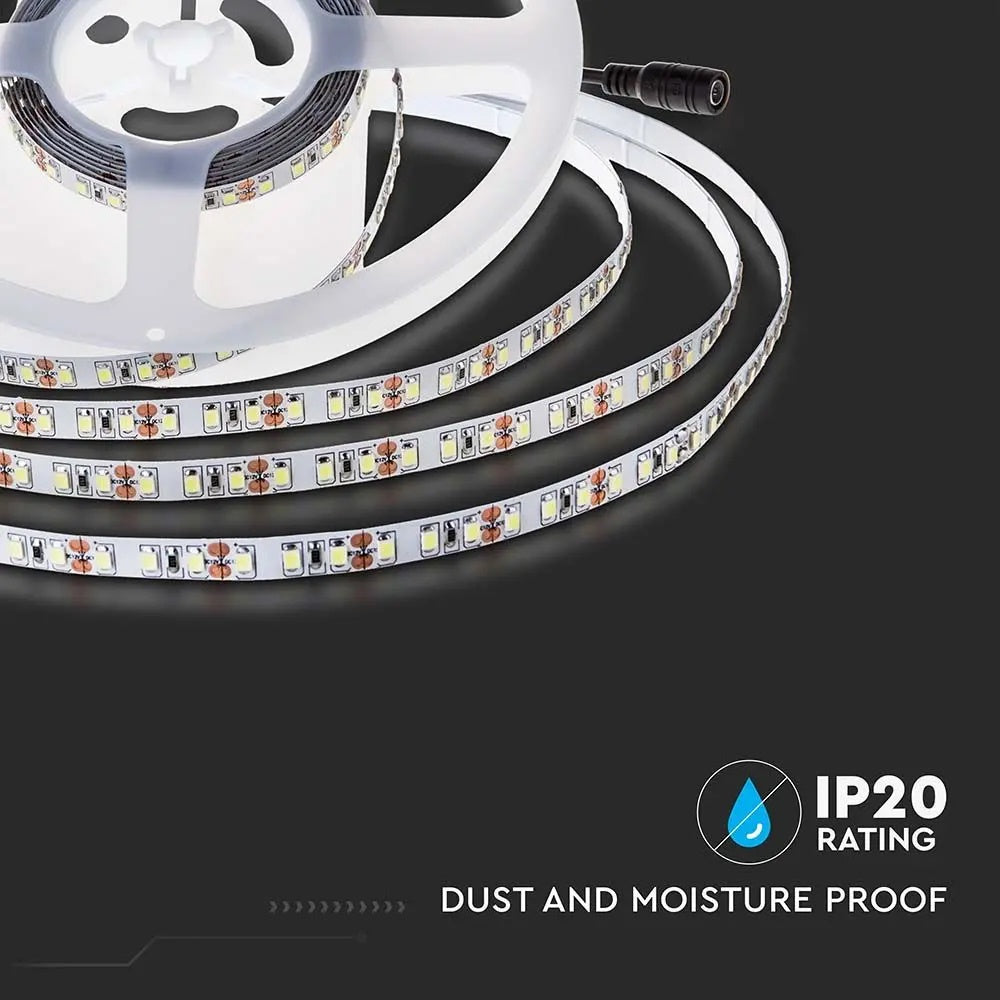 Cena par 1m_8W/m(1100Lm/m) 0.33A/m LED Lente, V-TAC, ūdensnedroša IP20, 24V, silti balta gaisma 3000K