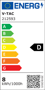 Cena par 1m_8W/m(1100Lm/m) 0.33A/m LED Lente, V-TAC, ūdensnedroša IP20, 24V, silti balta gaisma 3000K