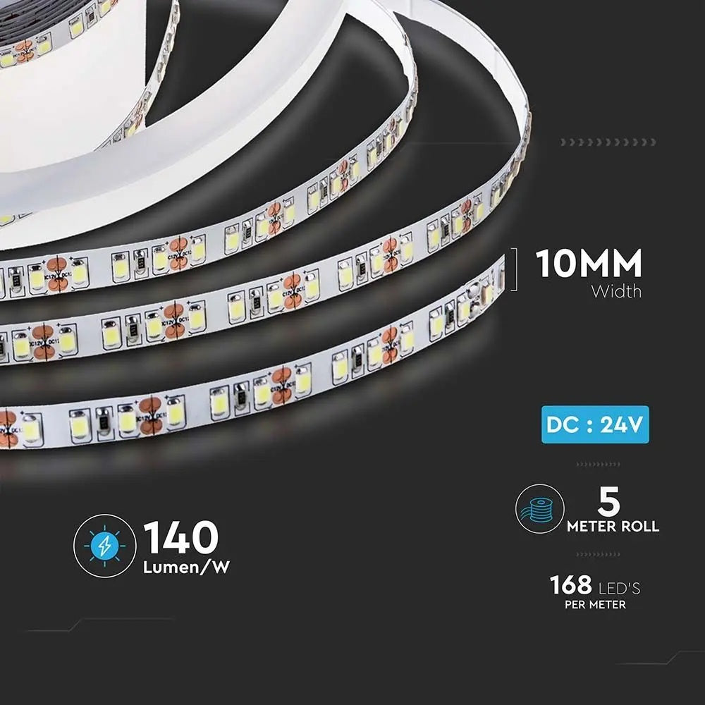 Hind 1m_12W/m(1680Lm/m) 0.5A/m LED lint, V-TAC, veekindel IP20, 24V, külmvalge valgus 6500K.