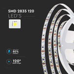 Cena par 1m_7.5W/m(750Lm/m) 0.31A/m LED Lente, V-TAC, ūdensnedroša IP20, 24V, neitrāli balta gaisma 4000K