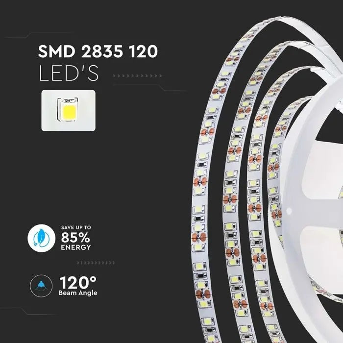 Hind 1m_8W/m(750Lm/m) 0.31A/m 120 LED lint, V-TAC, veekindel IP20, 24V, külmvalge valgus 6500K