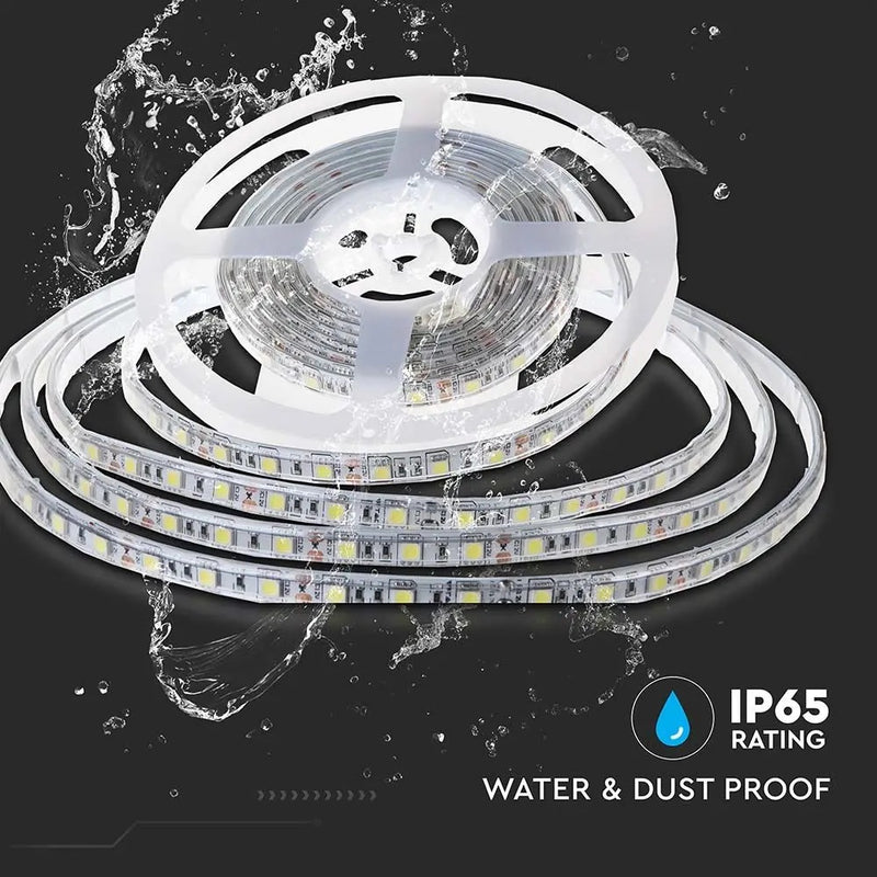 Hind 10m_8W/m(750Lm/m) 0.31A/m LED lint, V-TAC, veekindel IP65, 24V, külmvalge valgus 6400K