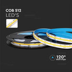 Price per 1 m: 13 W/m (1,200 lm/m), 0.54 A/m, 512 LED strip, V-TAC, IP20 (not waterproof), 24 V, cool white light, 6,000 K