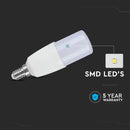 E14 7.5W(660Lm) LED Bulb V-TAC SAMSUNG, T37, IP20, cold white light 6500K