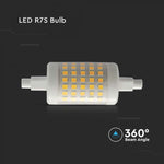 R7S 7W(700Lm) LED Spuldze, V-TAC, IP20, silti balta gaisma 3000K