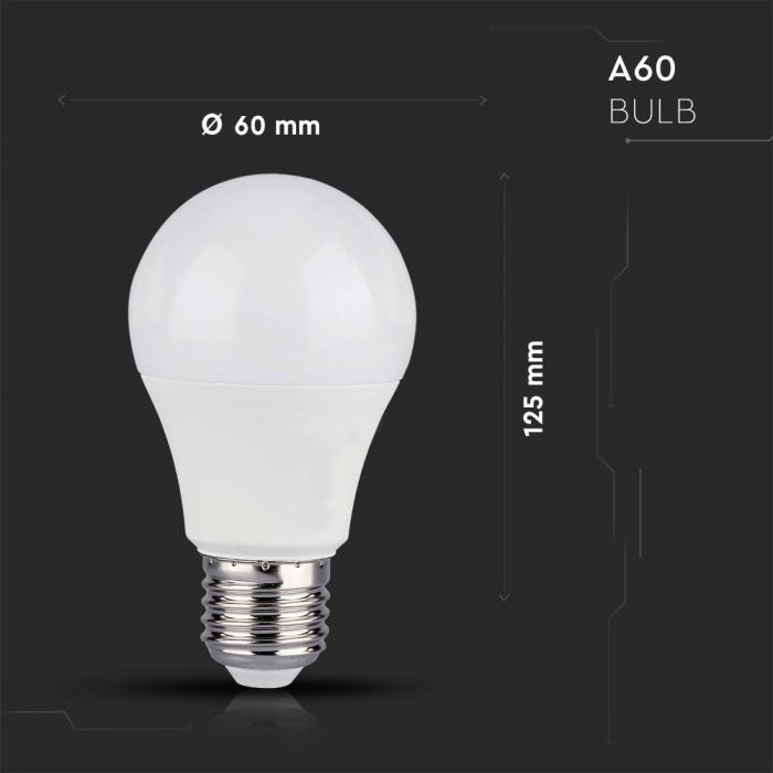 E27 11W(1055Lm) LED SMART Bulb A60, V-TAC, compatible with Amazon Alexa and Google Home applications, RGB+WW+CW