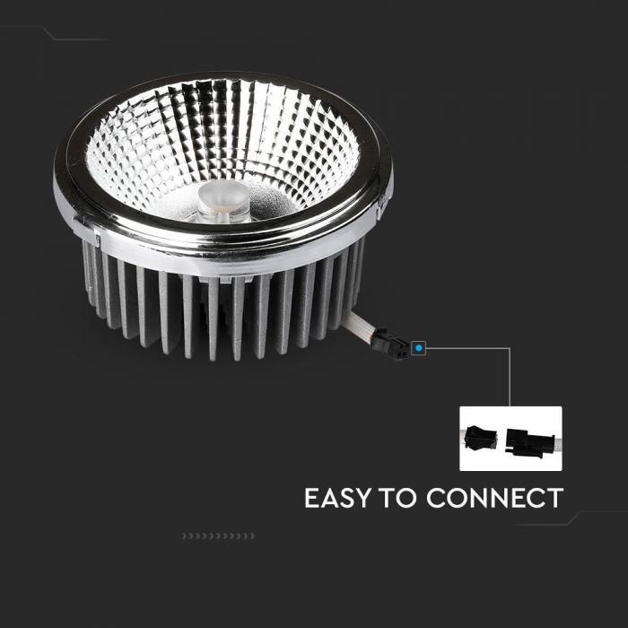 Светодиодная лампа AR111 20W(1800) с отражателем и изменяемым углом луча 40-20°, IP20, холодный белый 6400K