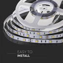 Pris för 1m_4.8W(500Lm) LED-tejp, 30 dioder SMD5050, vattentät IP20, V-TAC, varmvitt ljus 3000K