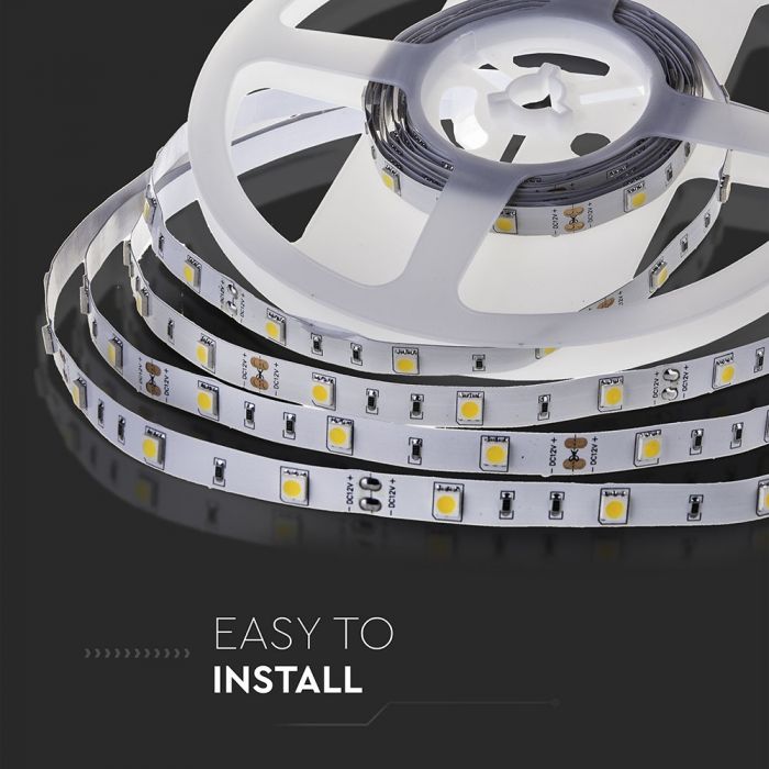 Price for 1m_4.8W(500Lm) LED Tape, 30 diodes SMD5050, waterproof IP20, V-TAC, warm white light 3000K
