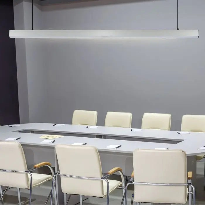 119,4cm_40W(3300Lm) LED iekarams lineārais gaismeklis, V-TAC SAMSUNG, IP20, sudraba, neitrāli balta gaisma 4000K