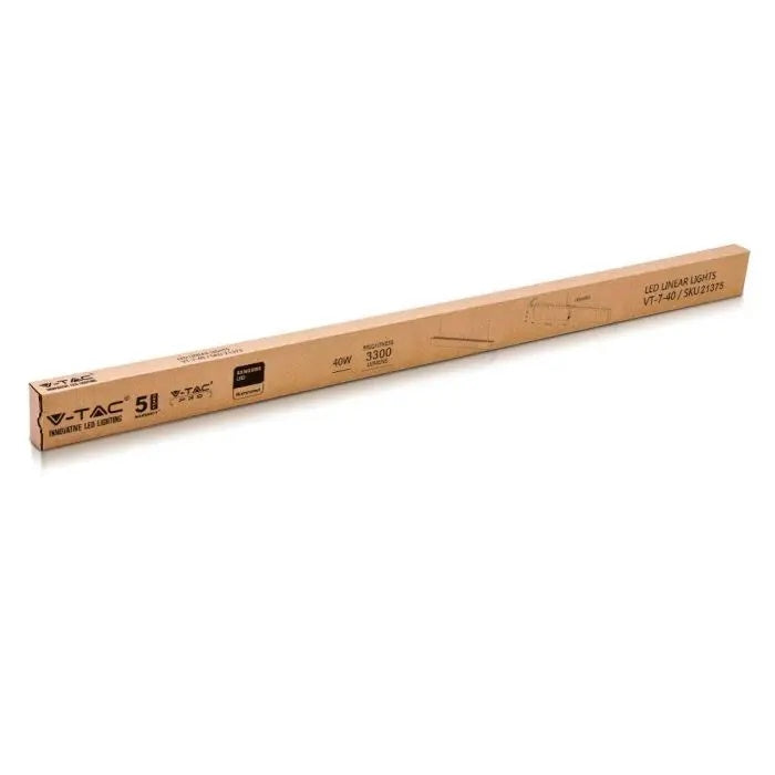 119,4cm_40W(3300Lm) LED iekarams lineārais gaismeklis, V-TAC SAMSUNG, IP20, sudraba, neitrāli balta gaisma 4000K