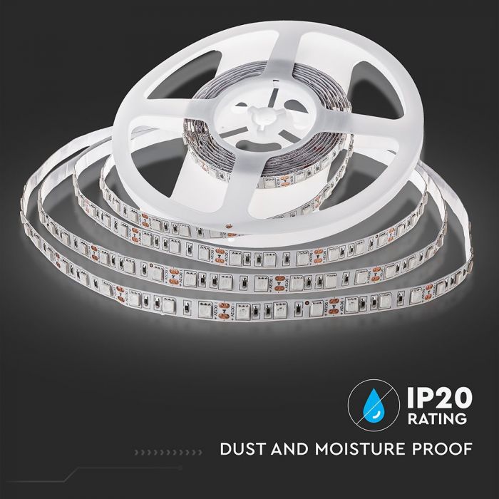 Price for 1m_10.8W/m(1000Lm/m) 0.9A/m 60 LED Tape, waterproof IP20, V-TAC, GREEN light