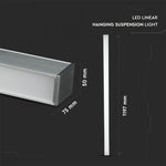40W(3590Lm) LED Linjär armatur, pendel, vit, V-TAC SAMSUNG, dimbar, garanti 5 år, neutralvit 4000K