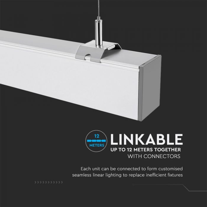 40W(3590Lm) LED Linjär armatur, pendel, vit, V-TAC SAMSUNG, dimbar, garanti 5 år, neutralvit 4000K