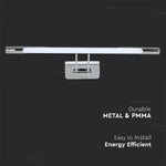 8W(550Lm) LED-vägglampor 50cm, kromad metall, V-TAC, IP20, varmvitt ljus 3000K