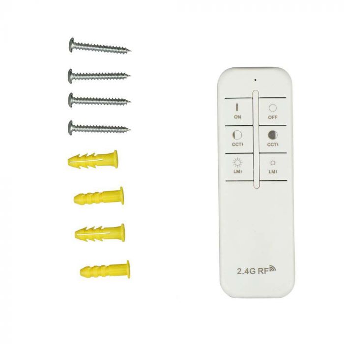 38W(3900Lm) LED gaismeklis, apaļš, gaismas maiņa, V-TAC, dimmējams