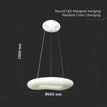 38W(3900Lm) LED-armatur, rund, ljusskiftande, V-TAC, dimbar