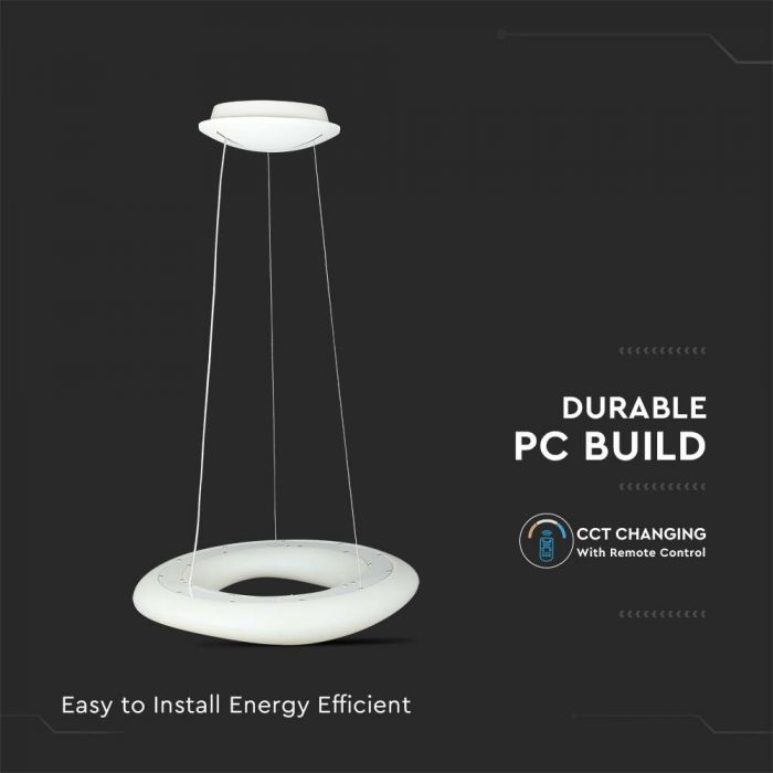 38W(3900Lm) LED-armatur, rund, ljusskiftande, V-TAC, dimbar