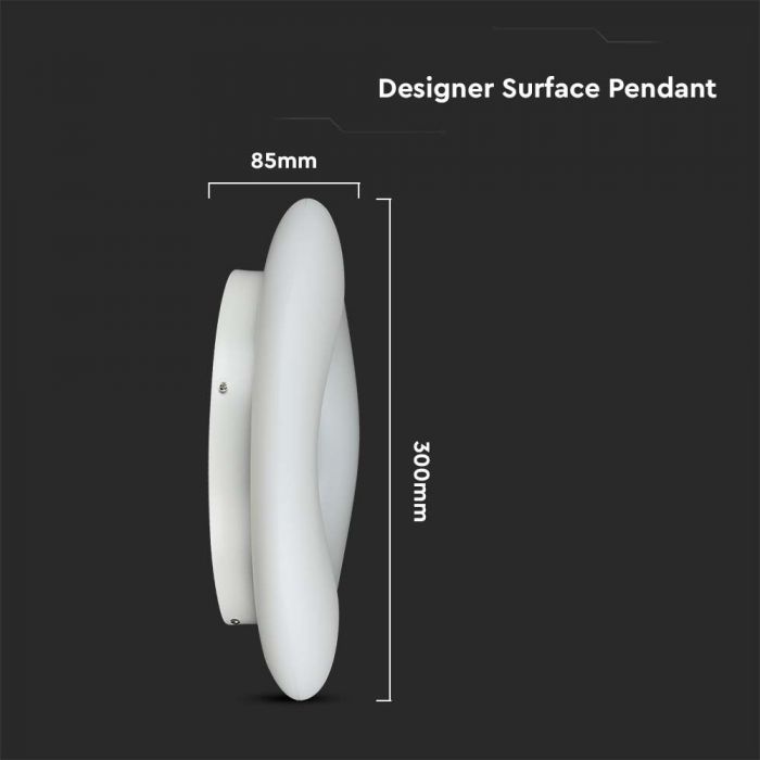 22W (2150Lm) LED V-TAC design round dome light with remote control, 3IN1, V-TAC, white, square, IP20, dimmable, warranty 3 years