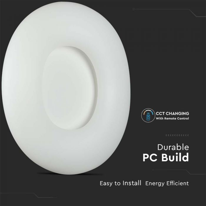 78W (8500Lm) LED Kupolveida gaismeklis, balts, apaļš, IP20, dimmējams, V-TAC
