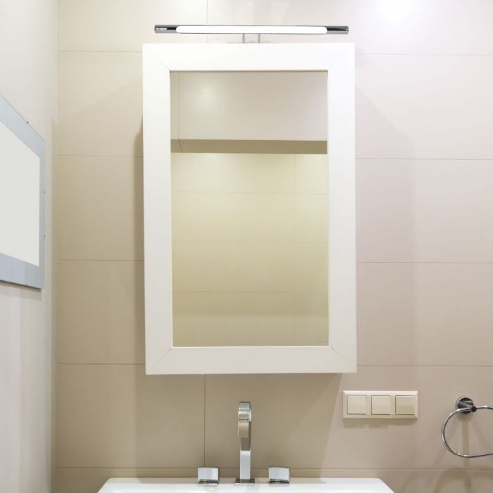 12W(850Lm) LED-vägglampor 64cm, kromad metall, V-TAC, IP20, varmvit 30000K