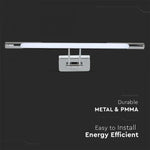 12W(850Lm) LED-vägglampor 64cm, kromad metall, V-TAC, IP20, varmvit 30000K