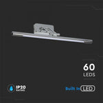 12W(850Lm) LED-vägglampor 64cm, kromad metall, V-TAC, IP20, varmvit 30000K