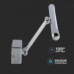 12W(850Lm) LED-vägglampor 64cm, kromad metall, V-TAC, IP20, varmvit 30000K