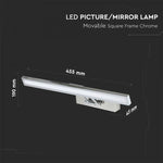 8W(380Lm) LED-spegelarmatur 45,5cm, V-TAC, IP20, krom, neutralvit 4000K