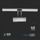 8W(380Lm) LED-spegelarmatur 45,5cm, V-TAC, IP20, krom, neutralvit 4000K