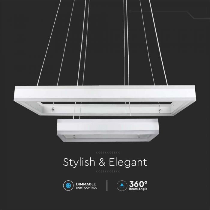 _Piegāde 10 dienas_113W (6300Lm) LED iekarams gaismeklis ar 2 riņķiem, V-TAC, dimmējams, 600x1200mm, silti balta gaisma 3000K