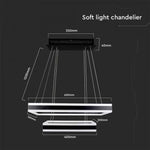 113W (6300Lm) LED-pendelarmatur med 2 ringar, V-TAC, dimbar, varmvitt ljus 3000K