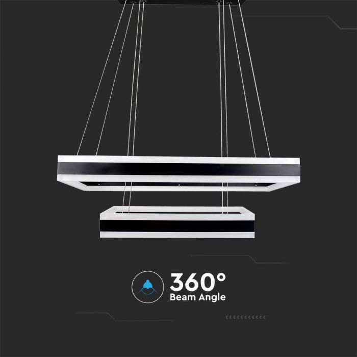113W (6300Lm) LED-pendelarmatur med 2 ringar, V-TAC, dimbar, varmvitt ljus 3000K