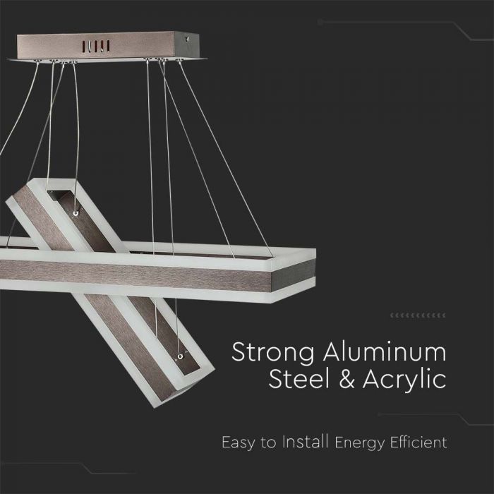 113W (6300Lm) LED pendant light with 2 rings, V-TAC, dimmable, 600x1200mm, warm white light 3000K