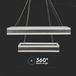 113W (6300Lm) LED rippvalgusti 2 rõngaga, V-TAC, dimmerdatav, 600x1200mm, soe valge valgus 3000K