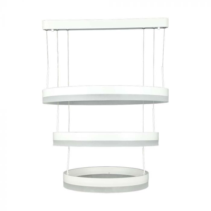 Дизайнерская светодиодная люстра 86W(4550Lm), V-TAC, IP20, 3 кольца, белый, теплый белый 3000K