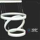 Дизайнерская светодиодная люстра 86W(4550Lm), V-TAC, IP20, 3 кольца, белый, теплый белый 3000K