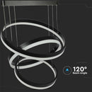 _Piegāde 10 dienas_86W(4550Lm) LED dizaina lustra, V-TAC, IP20, 3 riņķi, melna, 600x1200mm, silti balta gaaisma 3000K