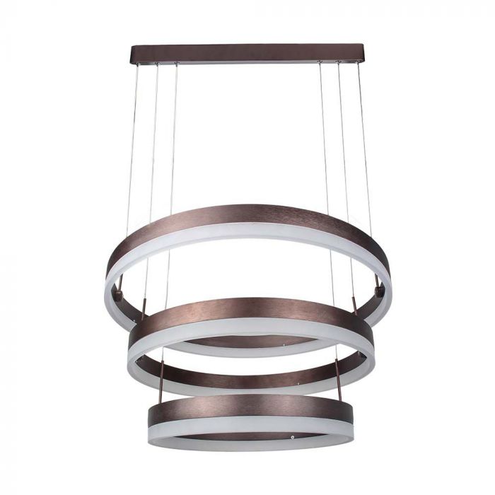 86W(4550Lm) LED design chandelier, V-TAC, IP20, 3 rings, coffee, warm white light 3000K