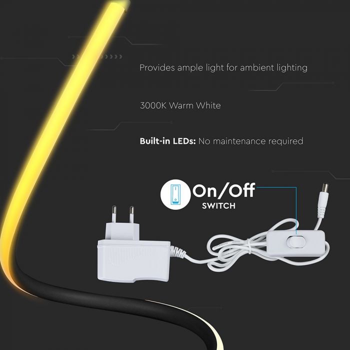 20W(1840Lm) LED galda lampa, V-TAC, IP20, melna, silti balta gaisma 3000K