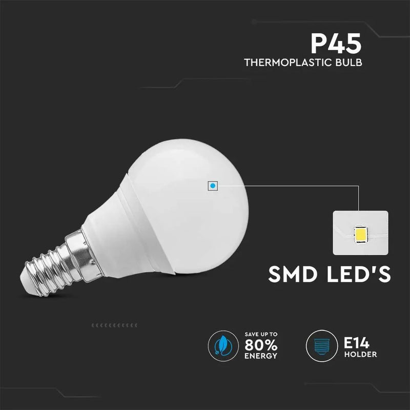 E14 3.7W(320Lm) LED spuldze, V-TAC, IP20, silti balta gaisma 3000K