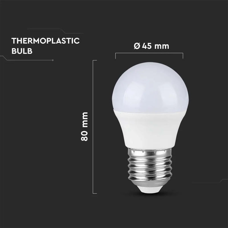 E27 3.7W (320Lm) светодиодная лампа, G45, V-TAC, IP20, теплый белый свет 3000K